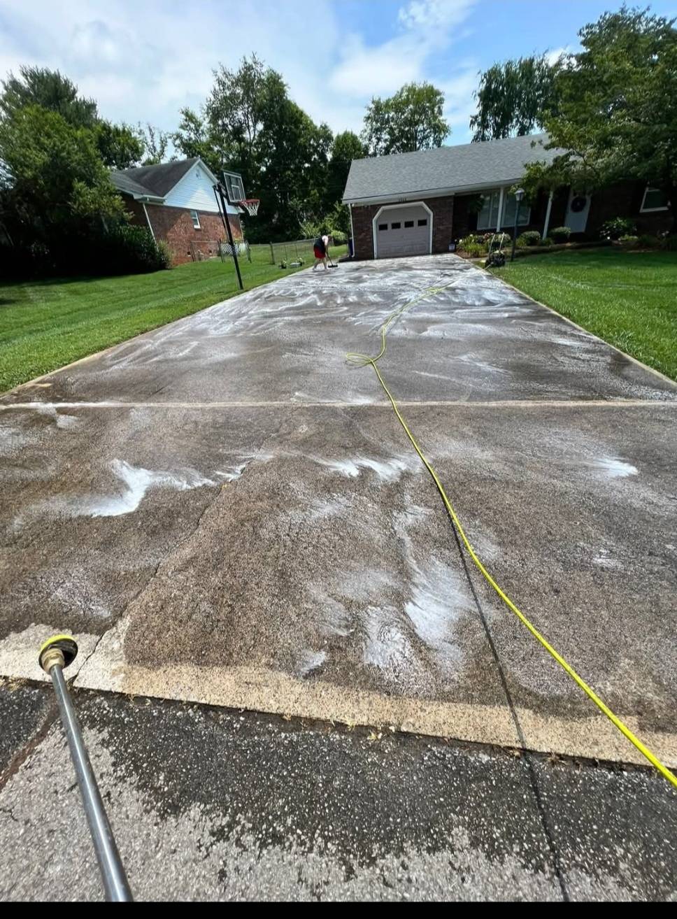 Driveway cleaning before